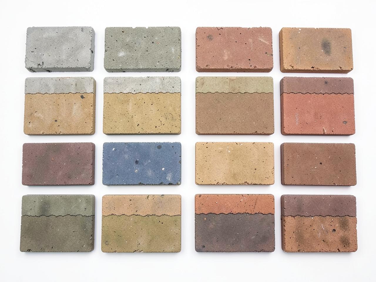 Concrete and clay paver samples in multiple colors and textures for Phoenix paver projects